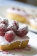 Valentine cake with raspberries