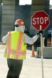 Workman and Stop Sign
