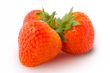 Three ripe strawberries isolated