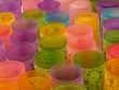 Coloured little glasses.