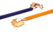 Orange and Purple Pencils isolated on white