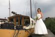 Beautiful bride ready to get aboard