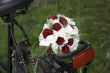 Wedding bouquet on a bike