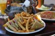 Clubsandwich with fries