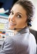 young switchboard operator representative smiling