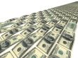 Road painted into image of dollars