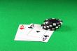 Poker - A Pair of Aces with Poker chips