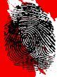 Black Fingerprint and blood splatter