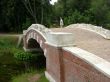 The stone bridge on a pond