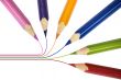 Pencils of different colors over white isolated
