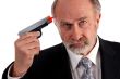 Businessman dart gun