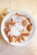 Cup with milk and biscuits