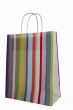 colorful striped shopping bag, isolated on white background