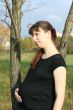 pregnant happy woman & autumn