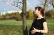 pregnant happy woman & autumn