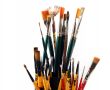 PaintBrushes on a white Background - Close up