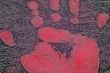 Hand Print outline in colored chalk