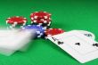 Poker - Beat that - A pair of aces thrown on the baize