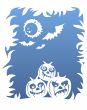 Pumpkins on a blue background