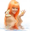 butterfly girl in water