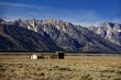 Western buildings with Tetons