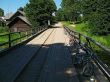 bicycle parking on wooden bridge