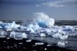 An iceberg being broken by the waves