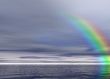 Panoramic landscape. Rainbow