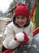 Girl with a snowball