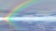 Panoramic landscape. Rainbow