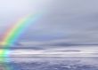 Panoramic landscape. Rainbow