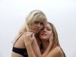 two embracing beautiful young girls 2