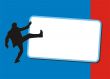 Banner with silhouettes of businessman