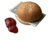 Business lunch with one dollar bill sandwich