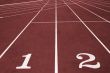 Running track with lane numbers