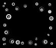 White Circles on Black Background