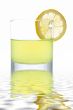 Fresh lemon juice with a slice