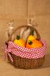 Pumpkins and sacs in the basket