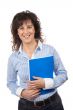 Casual woman with notebook