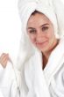 Woman in robe and towel