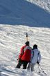 Two people in a skilift