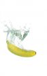 Banana splashing into water