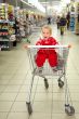 crying baby in supermarket