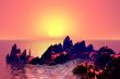 Pink Sunset. Mountains