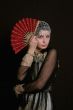 young lady with fan