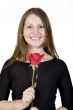 cute girl with a red rose