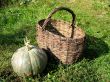 Brown Basket and Pumpkin