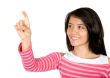 girl pressing something on screen