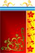 Grunge floral background. Vector illustration.
