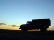 silhouette of lorry